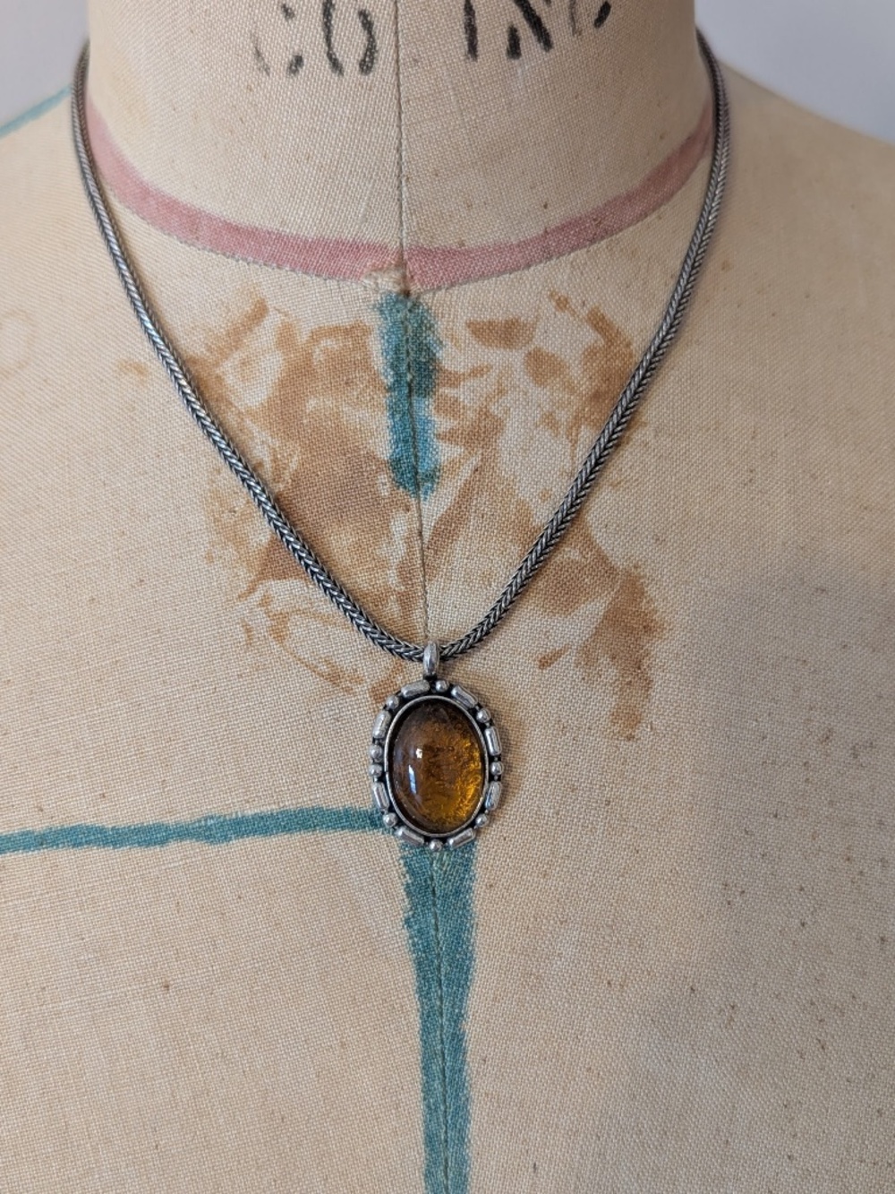 Amber Color Stone Necklace